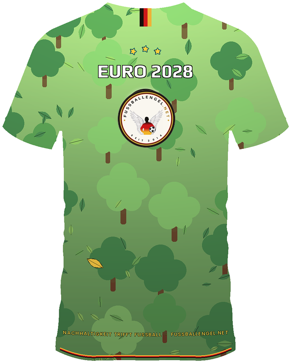 FUSSBALLENGEL-Fantrikot, Vorderseite, mit EM-2028-Wappen